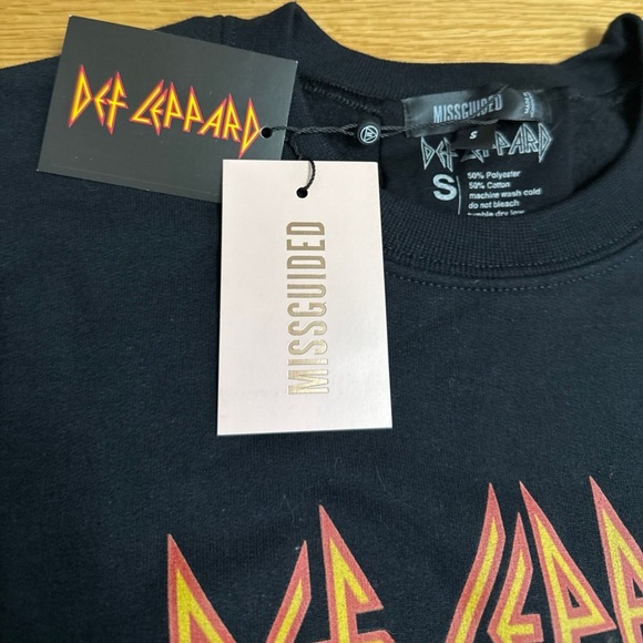 Def Leppard Black Missguided Sweatshirt NWT - Picture 3 of 5